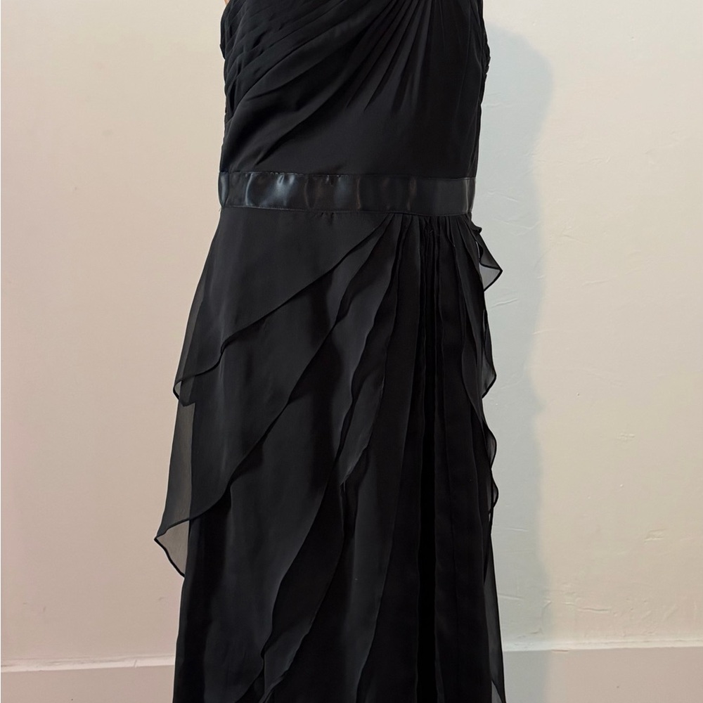 Adrianna Papell One Shoulder Black Dress